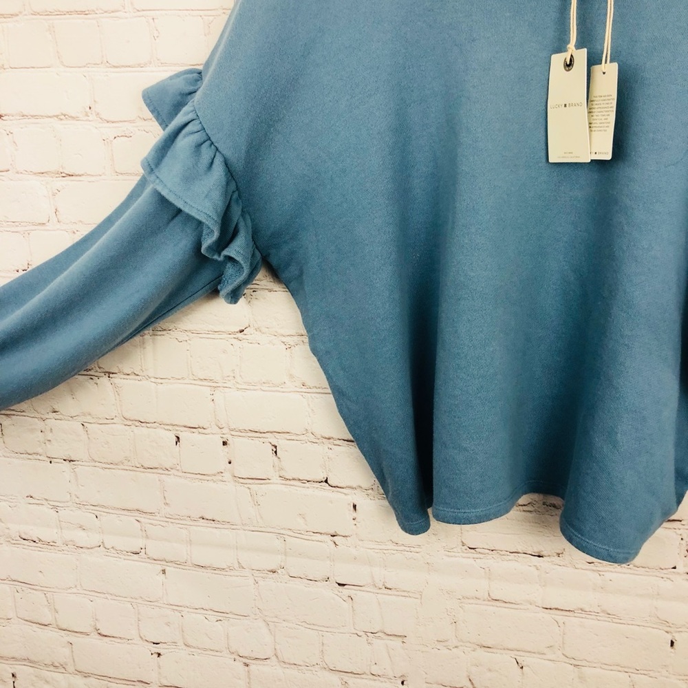 Lucky Brand Ruffle Sleeve Sweatshirt NWT - Picture 6 of 7